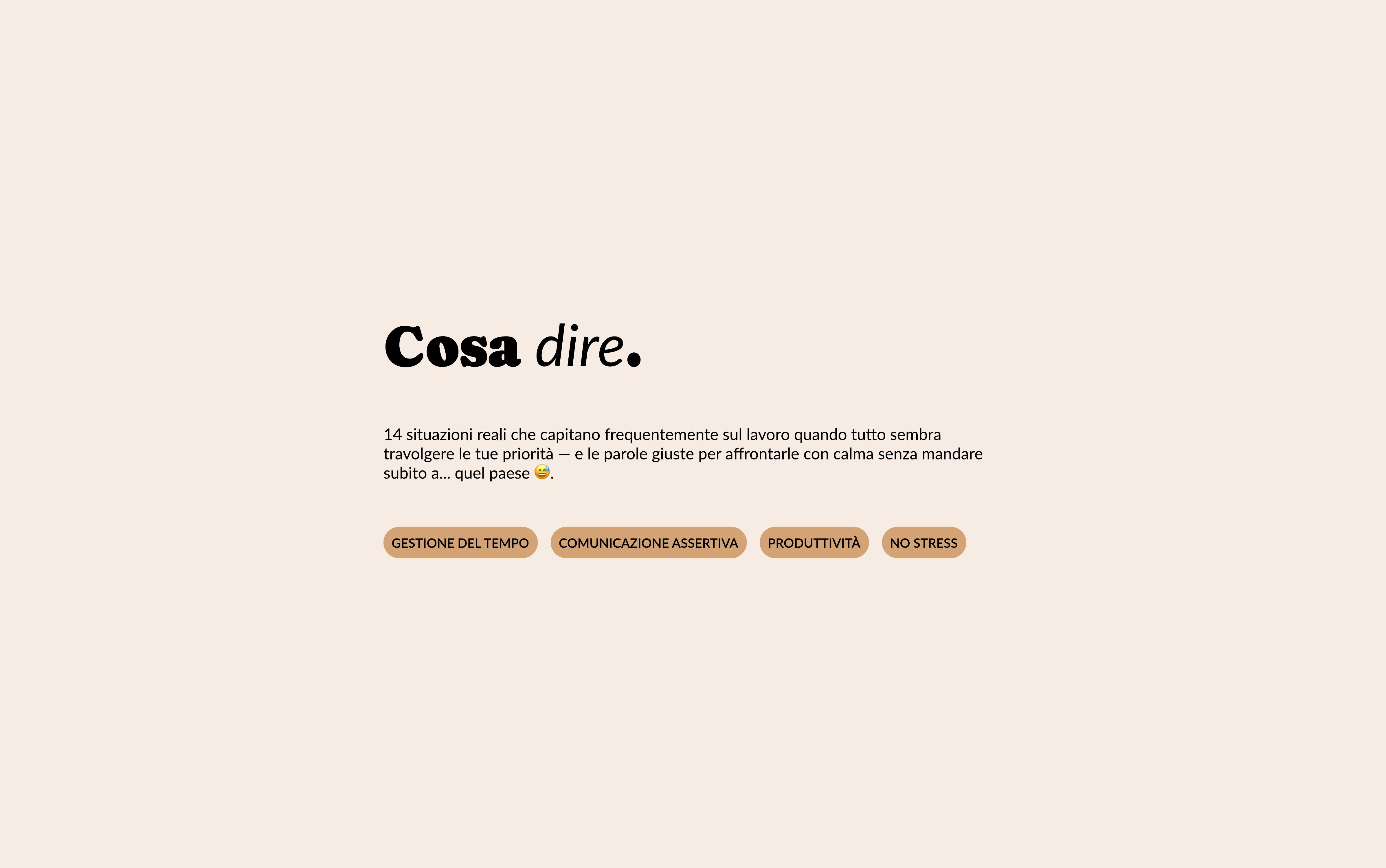 Cosa dire